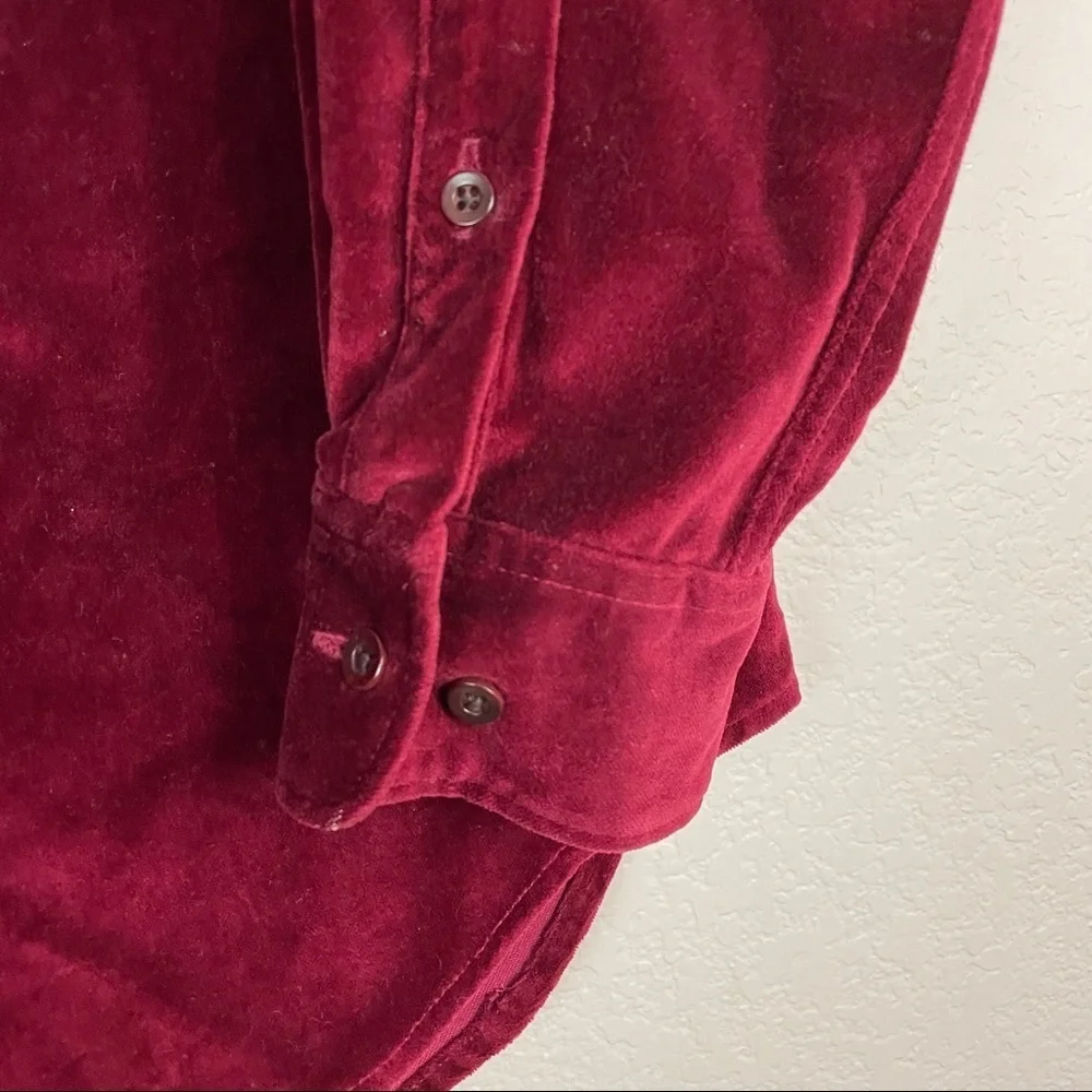 Banana Republic Velvet Button Up Shirt Size Small